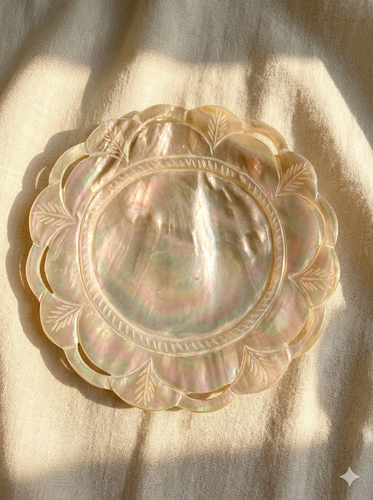 Handcrafted Polished Golden Oyster Shell – Coastal Home Accent