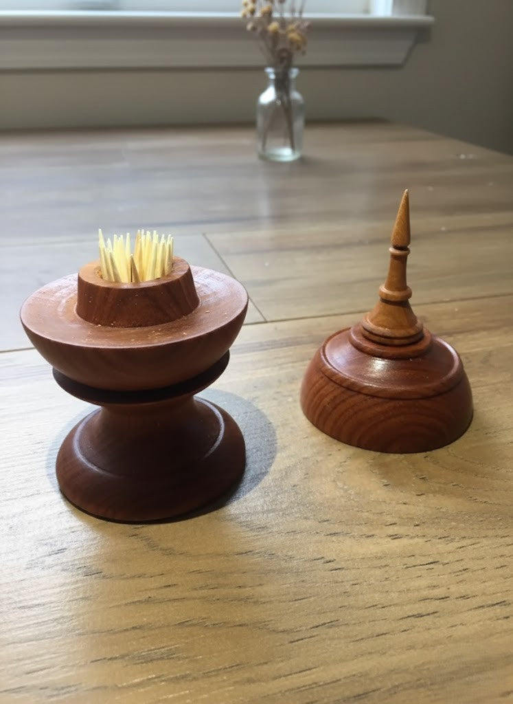 handmade wooden craft toothpick holder (Alms shape)