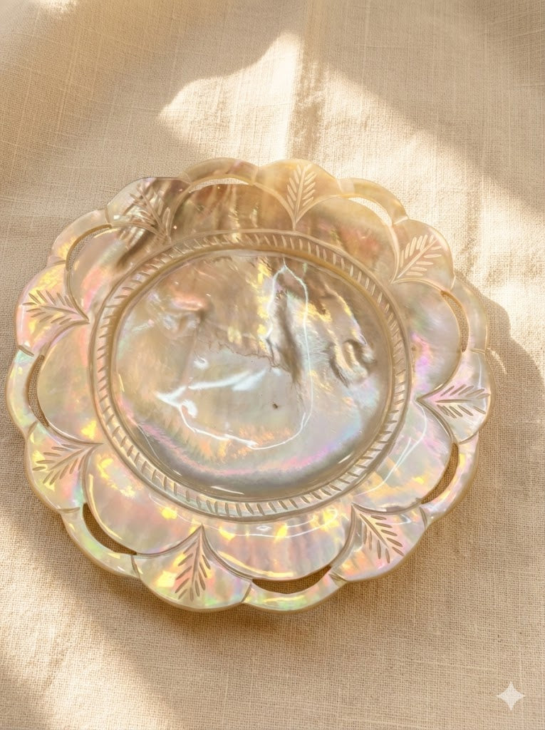 Handcrafted Polished Golden Oyster Shell – Coastal Home Accent