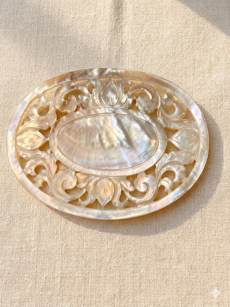 Handcrafted Polished Golden Oyster Shell – Coastal Home Accent